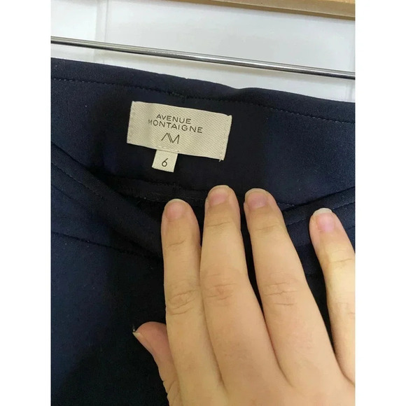 Avenue Montaigne Cropped Navy Pull On Pants Size 6 - Picture 4 of 4